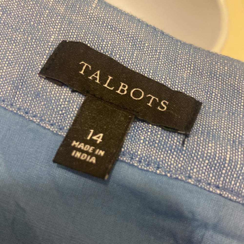 Talbots Blue Midi Dress with Multicolor Trim - Picture 6 of 10